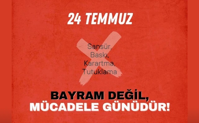 24 Temmuz Basın Özgürlüğü ile Mücadele Günü Mesajı