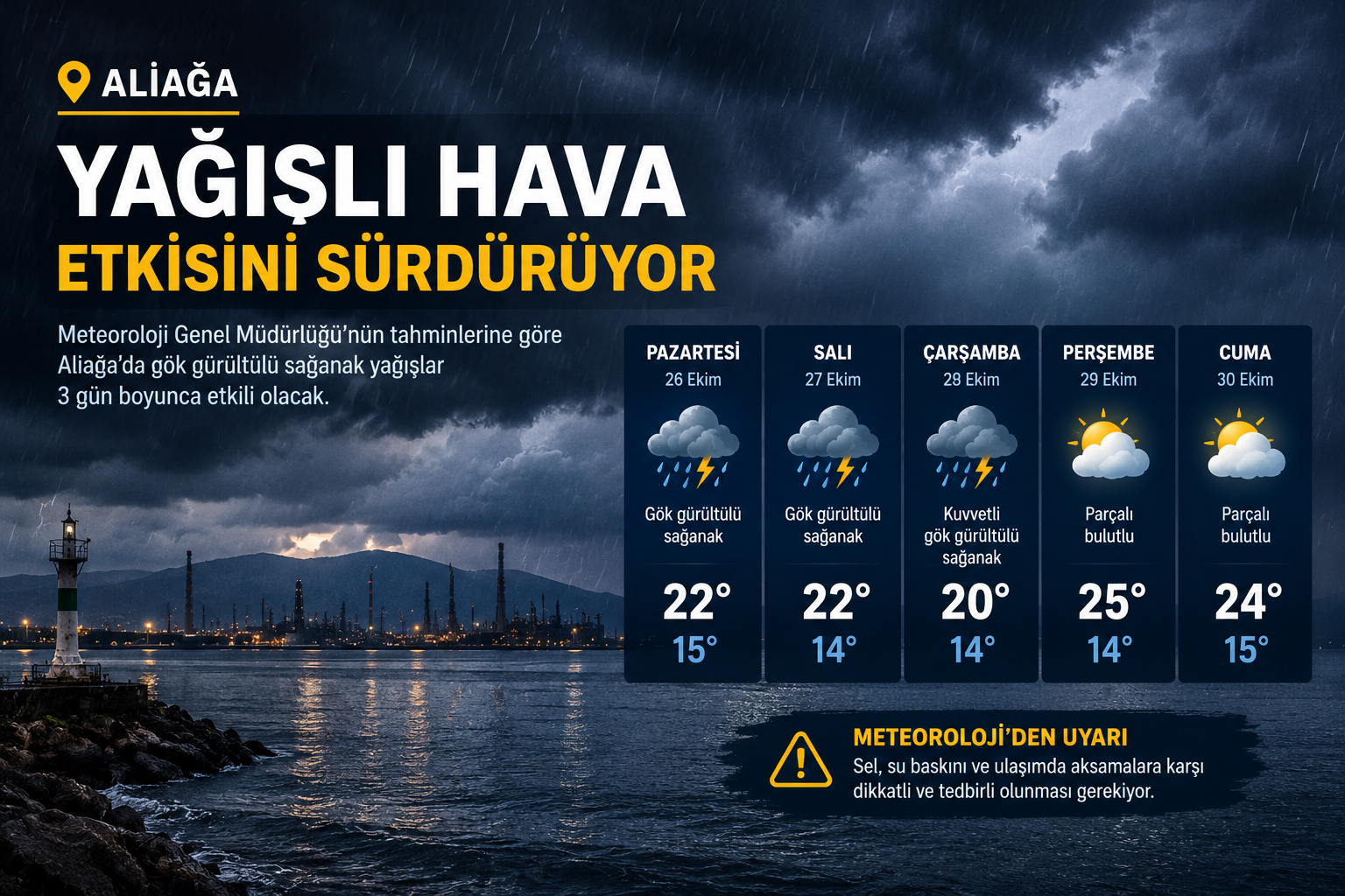 İzmir'de 23 ilçeye sarı kodlu uyarı: Sağanak 3 gün sürecek